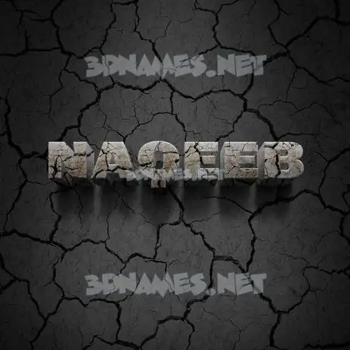 naqeeb in Cracked Stone style - 3D name wallpaper
