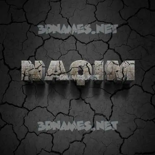 naqim in Cracked Stone style - 3D name wallpaper
