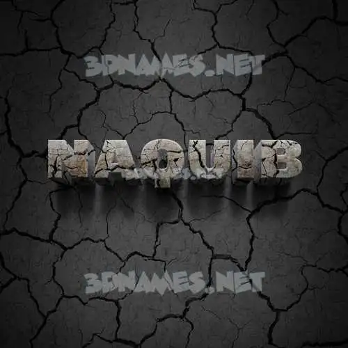 naquib in Cracked Stone style - 3D name wallpaper