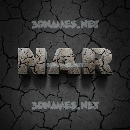 nar in Cracked Stone style - 3D name wallpaper