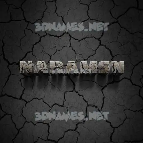 naramsn in Cracked Stone style - 3D name wallpaper