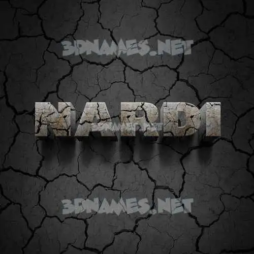 nardi in Cracked Stone style - 3D name wallpaper