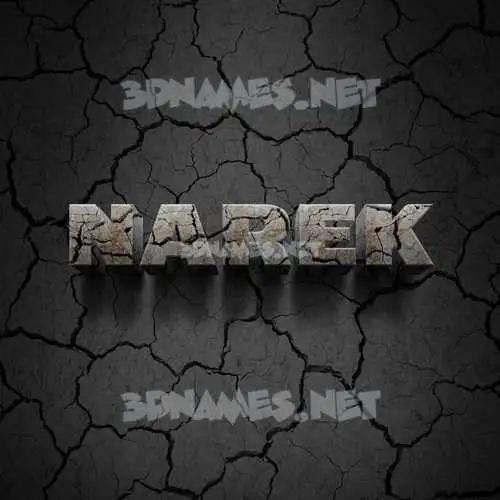 narek in Cracked Stone style - 3D name wallpaper