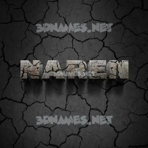 naren in Cracked Stone style - 3D name wallpaper