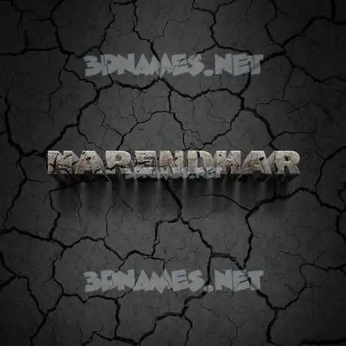 narendhar in Cracked Stone style - 3D name wallpaper