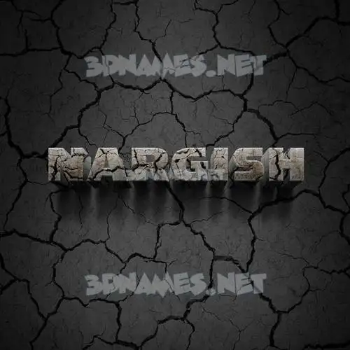 nargish in Cracked Stone style - 3D name wallpaper