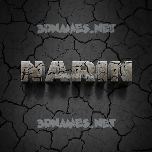 narin in Cracked Stone style - 3D name wallpaper