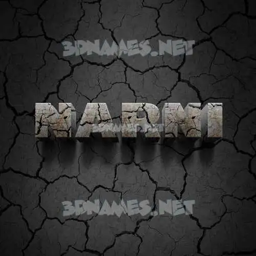 narni in Cracked Stone style - 3D name wallpaper