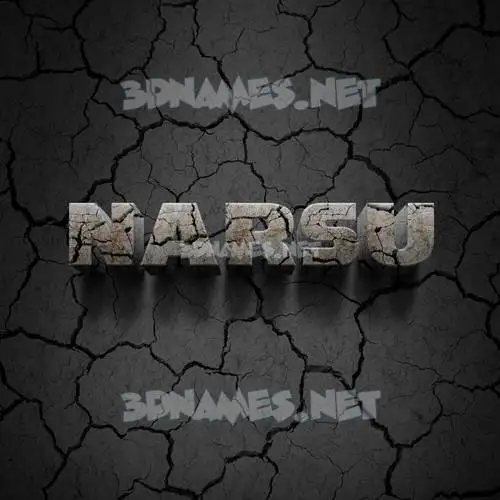 narsu in Cracked Stone style - 3D name wallpaper