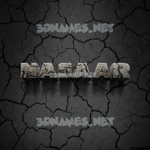 nasaar in Cracked Stone style - 3D name wallpaper