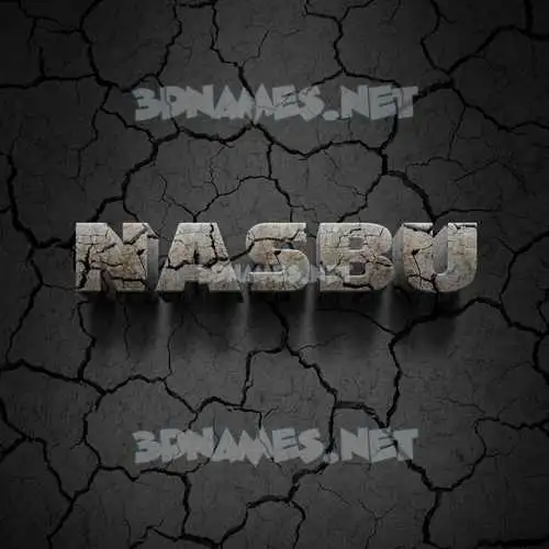 nasbu in Cracked Stone style - 3D name wallpaper