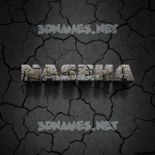 naseha in Cracked Stone style - 3D name wallpaper