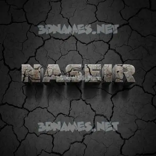 naseir in Cracked Stone style - 3D name wallpaper