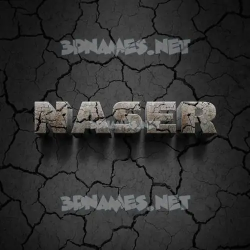 naser in Cracked Stone style - 3D name wallpaper