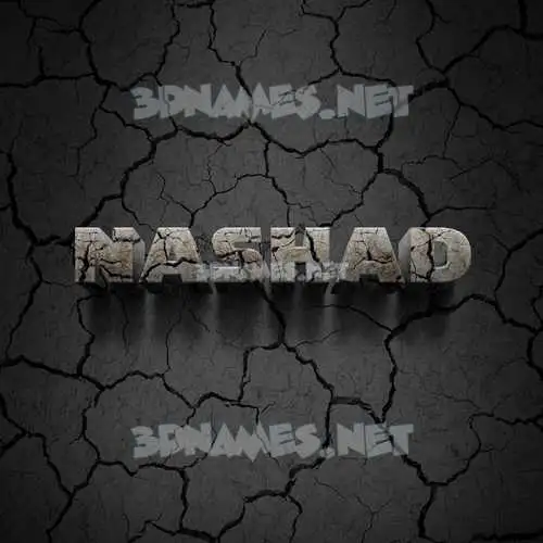 nashad in Cracked Stone style - 3D name wallpaper