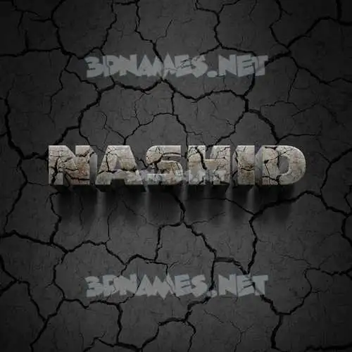 nashid in Cracked Stone style - 3D name wallpaper