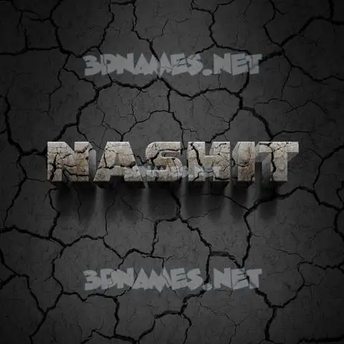 nashit in Cracked Stone style - 3D name wallpaper