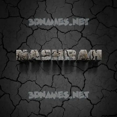nashrah in Cracked Stone style - 3D name wallpaper