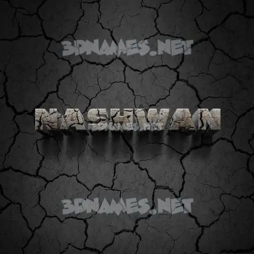 nashwan in Cracked Stone style - 3D name wallpaper