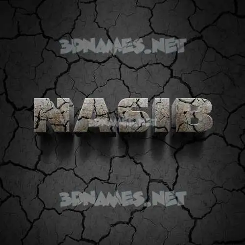 nasib in Cracked Stone style - 3D name wallpaper