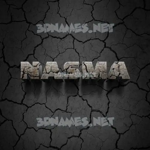 nasma in Cracked Stone style - 3D name wallpaper