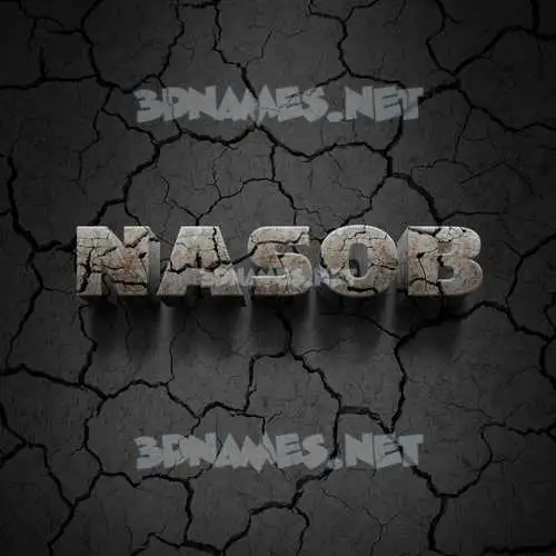 nasob in Cracked Stone style - 3D name wallpaper