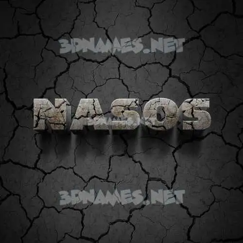 nasos in Cracked Stone style - 3D name wallpaper