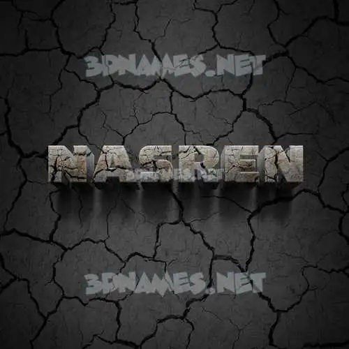 nasren in Cracked Stone style - 3D name wallpaper