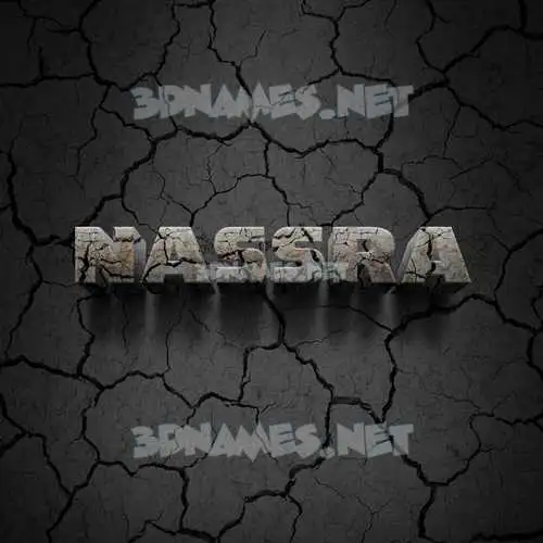 nassra in Cracked Stone style - 3D name wallpaper
