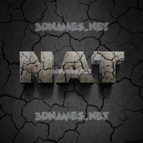 nat in Cracked Stone style - 3D name wallpaper nat in Cracked Stone style - 3D name wallpaper