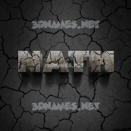 nath in Cracked Stone style - 3D name wallpaper