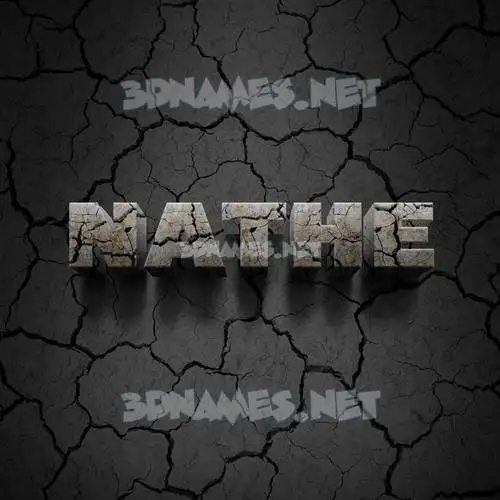nathe in Cracked Stone style - 3D name wallpaper