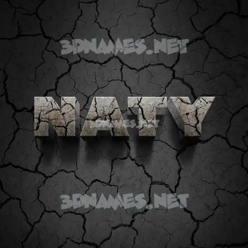 naty in Cracked Stone style - 3D name wallpaper