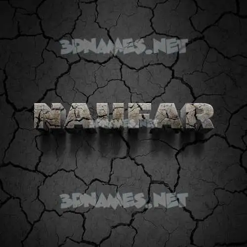naufar in Cracked Stone style - 3D name wallpaper