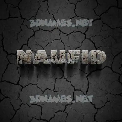 naufid in Cracked Stone style - 3D name wallpaper