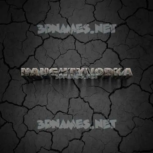naughtyvodka in Cracked Stone style - 3D name wallpaper