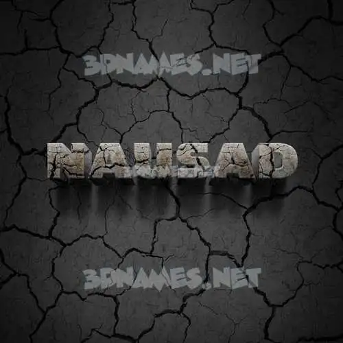 nausad in Cracked Stone style - 3D name wallpaper