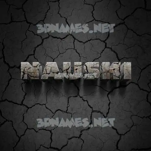 naushi in Cracked Stone style - 3D name wallpaper