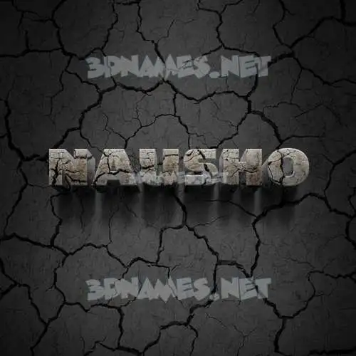 nausho in Cracked Stone style - 3D name wallpaper