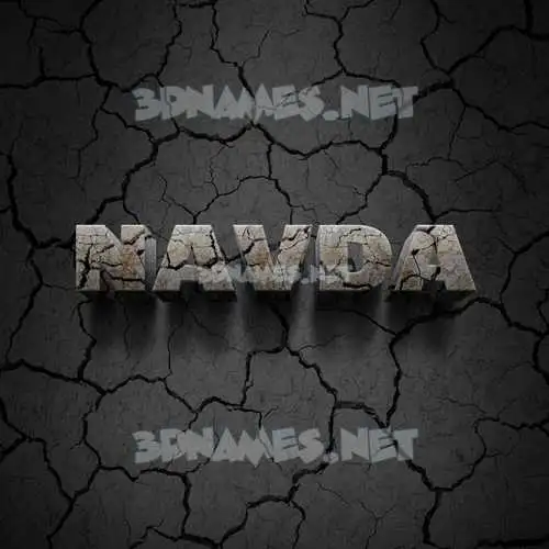 navda in Cracked Stone style - 3D name wallpaper