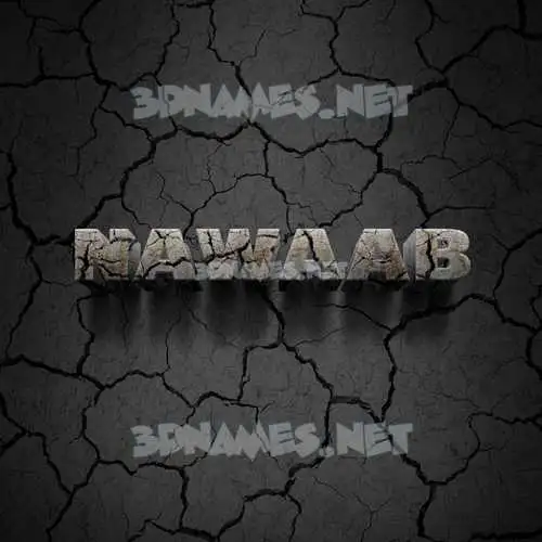nawaab in Cracked Stone style - 3D name wallpaper