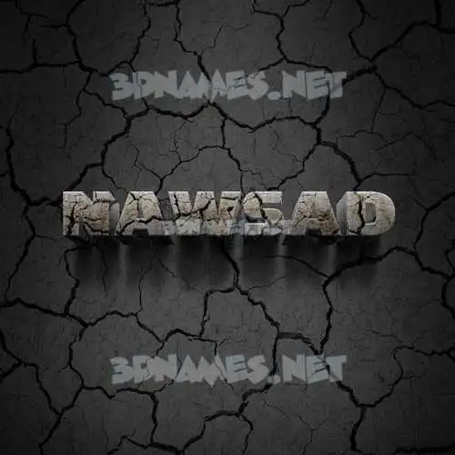 nawsad in Cracked Stone style - 3D name wallpaper