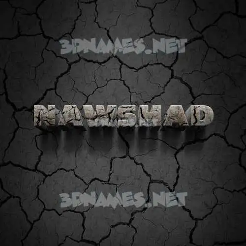 nawshad in Cracked Stone style - 3D name wallpaper