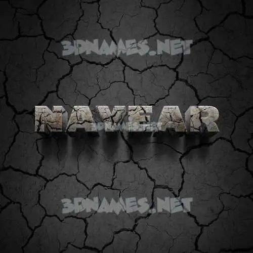 nayear in Cracked Stone style - 3D name wallpaper