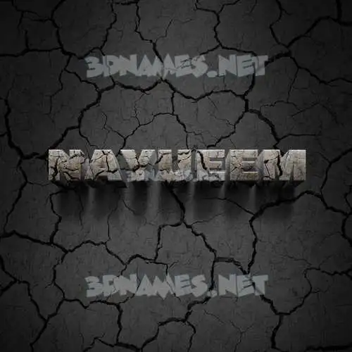 nayueem in Cracked Stone style - 3D name wallpaper