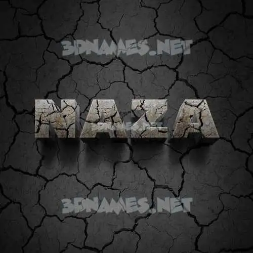 naza in Cracked Stone style - 3D name wallpaper