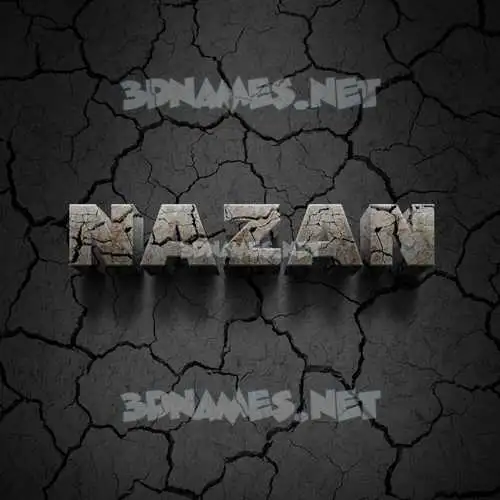 nazan in Cracked Stone style - 3D name wallpaper