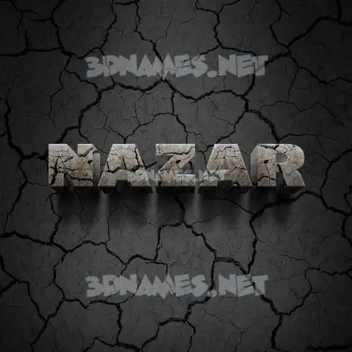 nazar in Cracked Stone style - 3D name wallpaper