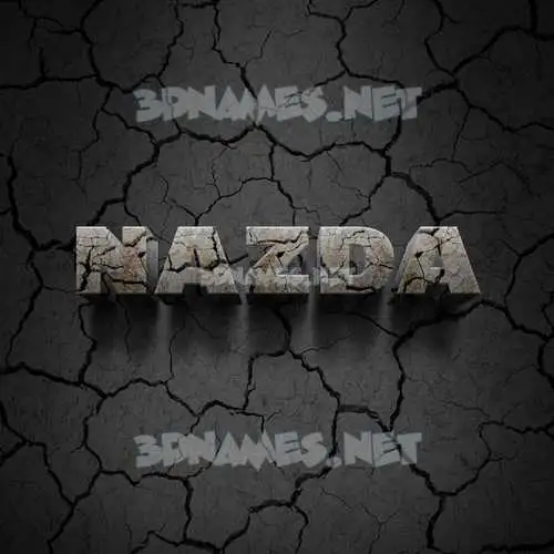 nazda in Cracked Stone style - 3D name wallpaper