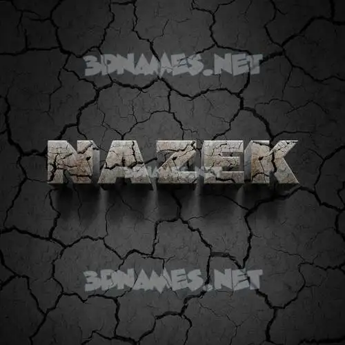 nazek in Cracked Stone style - 3D name wallpaper